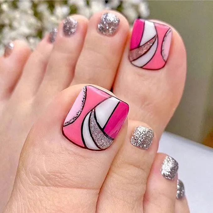 Abstract Designs for Acrylic Nails on Toes